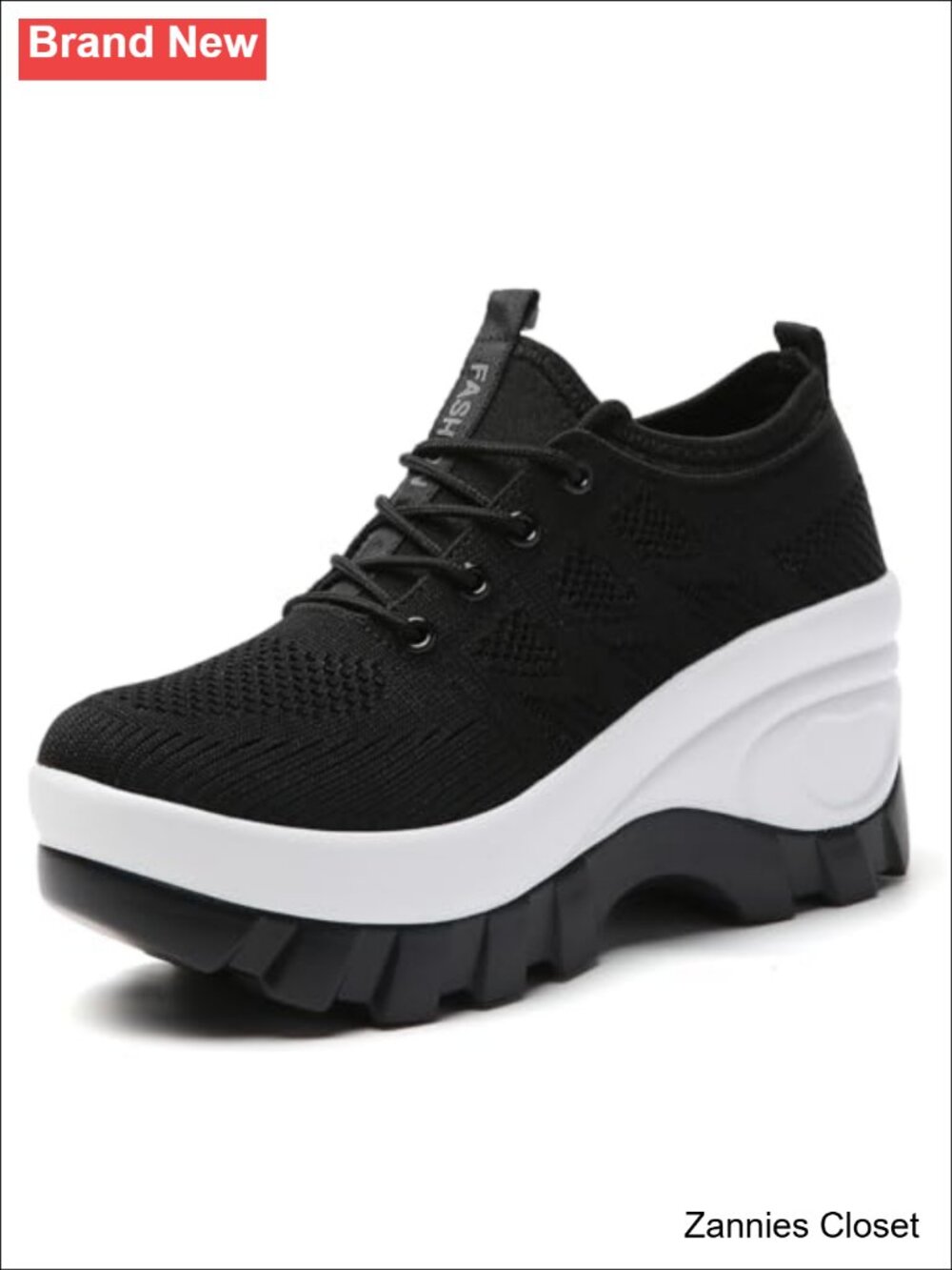 ✨ Chunky Platform Orthopedic Walking Shoes Knitted Lace Up Non-Slip Arch Support